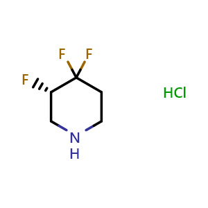 Chemical structure of (S)-3,4,4-trifluoropiperidine hydrochloride , CAS 2306249-00-1, AChemBlock Q63709