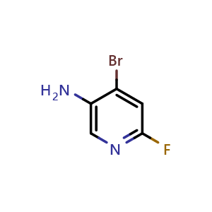 Chemical structure of 4-bromo-6-fluoropyridin-3-amine , CAS 1514932-24-1, AChemBlock Q63732