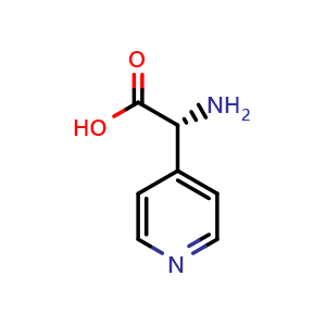 Chemical structure of (R)-2-amino-2-(pyridin-4-yl)acetic acid , CAS 110772-45-7, AChemBlock Q63763