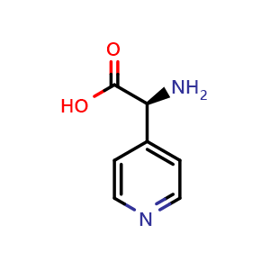 Chemical structure of (S)-2-amino-2-(pyridin-4-yl)acetic acid , CAS 1228559-23-6, AChemBlock Q63764