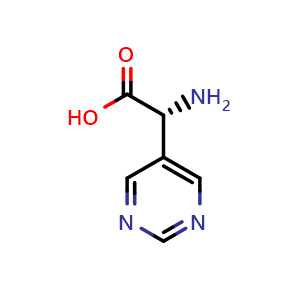 Chemical structure of (R)-2-amino-2-(pyrimidin-5-yl)acetic acid , CAS 1272748-14-7, AChemBlock Q63769