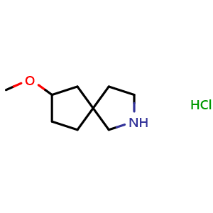 Chemical structure of 7-methoxy-2-azaspiro[4.4]nonane hydrochloride , CAS 2306264-52-6, AChemBlock Q63793