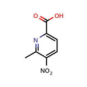 Chemical structure of 6-methyl-5-nitropicolinic acid , CAS 24194-98-7, AChemBlock Q63841
