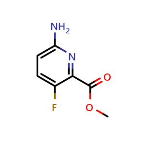 Chemical structure of methyl 6-amino-3-fluoropicolinate , CAS 1446509-50-7, AChemBlock Q63907