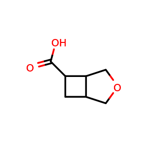 Chemical structure of 3-oxabicyclo[3.2.0]heptane-6-carboxylic acid , CAS 1824254-40-1, AChemBlock Q63938