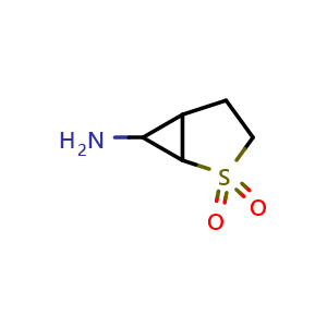 Chemical structure of 6-Amino-2-thiabicyclo[3.1.0]hexane 2,2-dioxide , CAS 1785198-20-0, AChemBlock Q63944