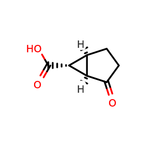 Chemical structure of (1R,5S,6R)-2-oxobicyclo[3.1.0]hexane-6-carboxylic acid , CAS 302597-41-7, AChemBlock Q63964