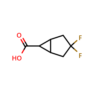 Chemical structure of 3,3-difluorobicyclo[3.1.0]hexane-6-carboxylic acid , CAS 1823966-34-2, AChemBlock Q63970