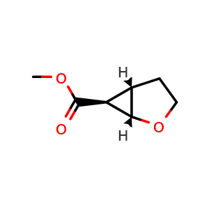 Chemical structure of rel-methyl (1R,5R,6R)-2-oxabicyclo[3.1.0]hexane-6-carboxylate , CAS 88333-11-3, AChemBlock Q64159