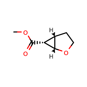 Chemical structure of rel-methyl (1R,5R,6S)-2-oxabicyclo[3.1.0]hexane-6-carboxylate , CAS 88376-04-9, AChemBlock Q64160