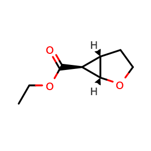 Chemical structure of rel-ethyl (1R,5R,6R)-2-oxabicyclo[3.1.0]hexane-6-carboxylate , CAS 213137-33-8, AChemBlock Q64162