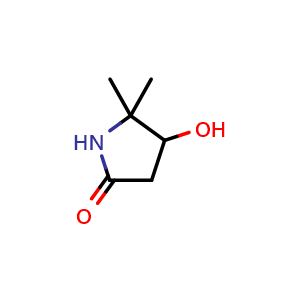 Chemical structure of 4-hydroxy-5,5-dimethylpyrrolidin-2-one , CAS 143359-81-3, AChemBlock Q64205