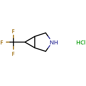Chemical structure of 6-(trifluoromethyl)-3-azabicyclo[3.1.0]hexane hydrochloride , CAS 1311314-49-4, AChemBlock Q64228