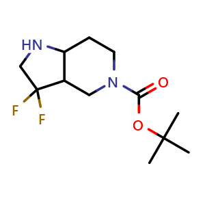 Chemical structure of tert-butyl 3,3-difluorooctahydro-5H-pyrrolo[3,2-c]pyridine-5-carboxylate , CAS 2167470-91-7, AChemBlock Q64303