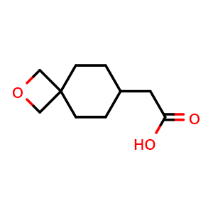 Chemical structure of 2-(2-oxaspiro[3.5]nonan-7-yl)acetic acid , CAS 2167709-61-5, AChemBlock Q64306