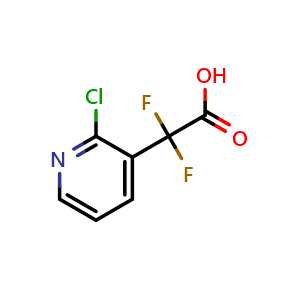 Chemical structure of 2-(2-chloropyridin-3-yl)-2,2-difluoroacetic acid , CAS 1823968-05-3, AChemBlock Q64324