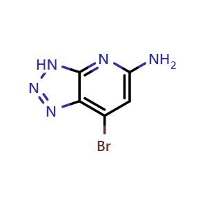 Chemical structure of 7-bromo-3H-[1,2,3]triazolo[4,5-b]pyridin-5-amine , CAS 1887072-24-3, AChemBlock Q64333