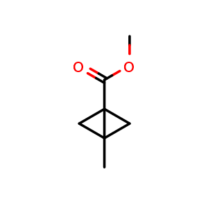 Chemical structure of methyl 3-methylbicyclo[1.1.0]butane-1-carboxylate , CAS 30493-92-6, AChemBlock Q64334