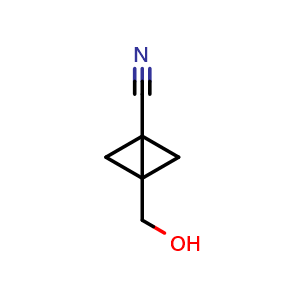 Chemical structure of 3-(hydroxymethyl)bicyclo[1.1.0]butane-1-carbonitrile , CAS 175881-31-9, AChemBlock Q64336