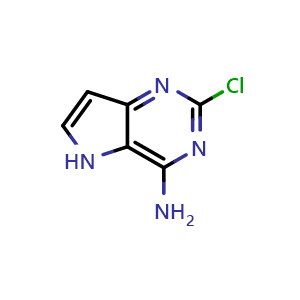 Chemical structure of 2-chloro-5H-pyrrolo[3,2-d]pyrimidin-4-amine , CAS 91996-89-3, AChemBlock Q64376