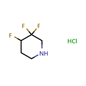 Chemical structure of 3,3,4-trifluoropiperidine hydrochloride , CAS 2306272-40-0, AChemBlock Q64393