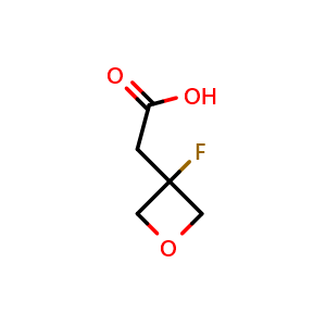 Chemical structure of 2-(3-fluorooxetan-3-yl)acetic acid , CAS 1552213-57-6, AChemBlock Q64401