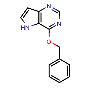 Chemical structure of 4-(benzyloxy)-5H-pyrrolo[3,2-d]pyrimidine , CAS 1166948-78-2, AChemBlock Q64534