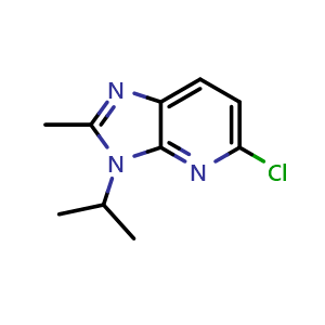 Chemical structure of 5-chloro-3-isopropyl-2-methyl-3H-imidazo[4,5-b]pyridine , CAS 1044770-70-8, AChemBlock Q64539