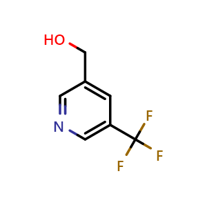 Chemical structure of (5-(trifluoromethyl)pyridin-3-yl)methanol , CAS 131747-59-6, AChemBlock Q64573