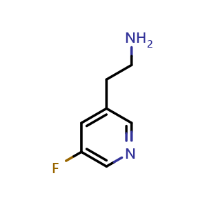 Chemical structure of 2-(5-fluoropyridin-3-yl)ethan-1-amine , CAS 1000537-08-5, AChemBlock Q64579