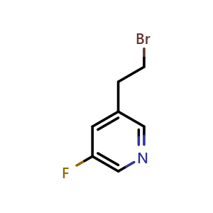 Chemical structure of 3-(2-bromoethyl)-5-fluoropyridine , CAS 1251117-02-8, AChemBlock Q64580