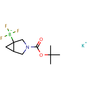 Chemical structure of potassium (3-(tert-butoxycarbonyl)-3-azabicyclo[3.1.0]hexan-1-yl)trifluoroborate , CAS 2095504-38-2, AChemBlock Q64585