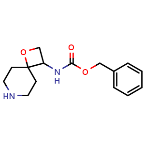 Chemical structure of benzyl (1-oxa-7-azaspiro[3.5]nonan-3-yl)carbamate , CAS 2306263-75-0, AChemBlock Q64594