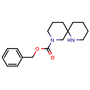 Chemical structure of benzyl 1,8-diazaspiro[5.5]undecane-8-carboxylate , CAS 1086394-89-9, AChemBlock Q64610