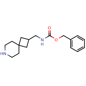 Chemical structure of benzyl ((7-azaspiro[3.5]nonan-2-yl)methyl)carbamate , CAS 2306272-28-4, AChemBlock Q64620