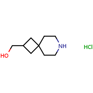 Chemical structure of (7-azaspiro[3.5]nonan-2-yl)methanol hydrochloride , CAS 2306273-13-0, AChemBlock Q64621