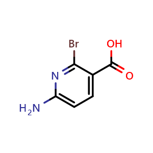 Chemical structure of 6-amino-2-bromonicotinic acid , CAS 1805444-50-1, AChemBlock Q64646