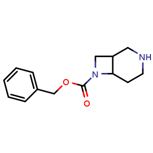 Chemical structure of benzyl 3,7-diazabicyclo[4.2.0]octane-7-carboxylate , CAS 1823589-65-6, AChemBlock Q64687