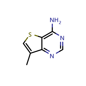 Chemical structure of 7-methylthieno[3,2-d]pyrimidin-4-amine , CAS 1301212-43-0, AChemBlock Q64710