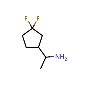 Chemical structure of 1-(3,3-Difluorocyclopentyl)ethan-1-amine , CAS 1697951-90-8, AChemBlock Q64719