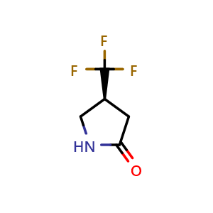 Chemical structure of (S)-4-(trifluoromethyl)pyrrolidin-2-one , CAS 2306245-00-9, AChemBlock Q64731