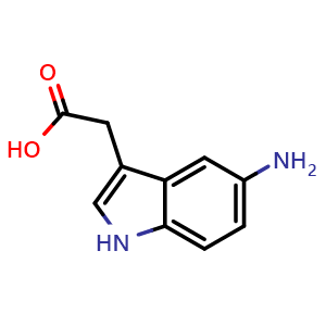 Chemical structure of 2-(5-amino-1H-indol-3-yl)acetic acid , CAS 5318-11-6, AChemBlock Q64768