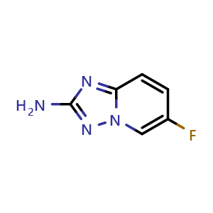 Chemical structure of 6-fluoro-[1,2,4]triazolo[1,5-a]pyridin-2-amine , CAS 1245644-40-9, AChemBlock Q64788