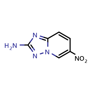 Chemical structure of 6-nitro-[1,2,4]triazolo[1,5-a]pyridin-2-amine , CAS 31040-15-0, AChemBlock Q64789