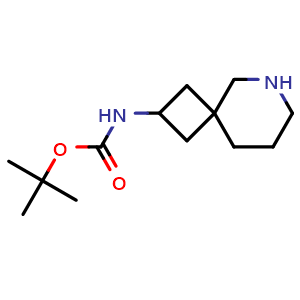 Chemical structure of tert-Butyl (6-azaspiro[3.5]nonan-2-yl)carbamate , CAS 1440960-75-7, AChemBlock Q64888