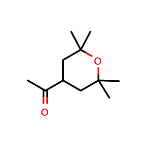 Chemical structure of 1-(2,2,6,6-tetramethyltetrahydro-2H-pyran-4-yl)ethan-1-one , CAS 1657017-20-3, AChemBlock Q65050