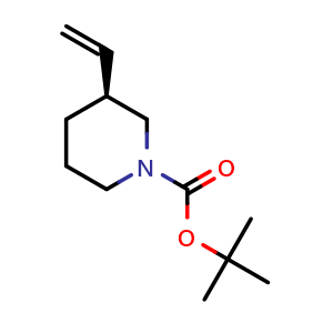 Chemical structure of tert-butyl (S)-3-vinylpiperidine-1-carboxylate , CAS 2126878-35-9, AChemBlock Q65150