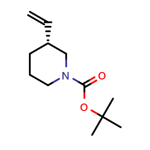Chemical structure of tert-butyl (R)-3-vinylpiperidine-1-carboxylate , CAS 2165415-66-5, AChemBlock Q65151
