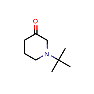 Chemical structure of 1-(tert-Butyl)piperidin-3-one , CAS 59554-81-3, AChemBlock Q65177