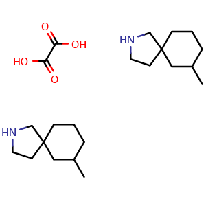Chemical structure of 7-methyl-2-azaspiro[4.5]decane hemioxalate , CAS 2306270-02-8, AChemBlock Q65182